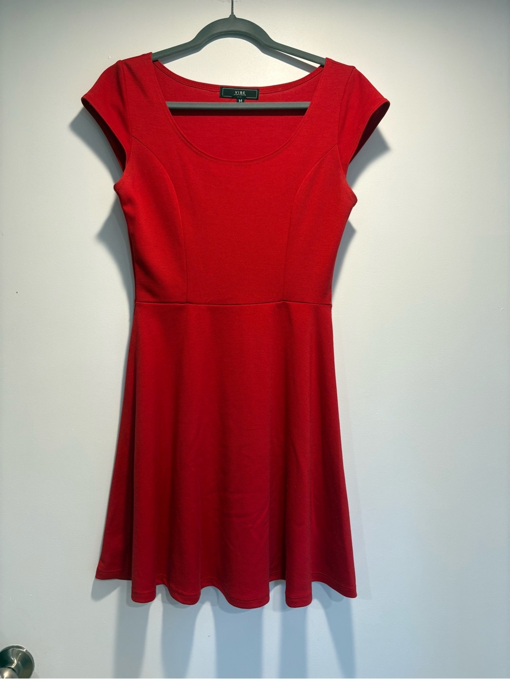 VILA Red Scoop Neck Fit & Flare Dress